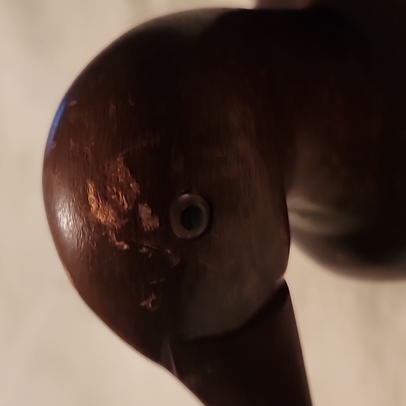 VINTAGE WOODEN DECOY DUCK SOLID WOOD FIGURE TABLETOP DECOR POLISHED FOLK ART. - Picture 2 of 10